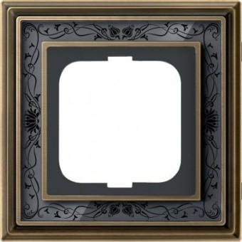 1754-0-4595 Рамка Dynasty Латунь античная, черная роспись 1-постовая ABB
