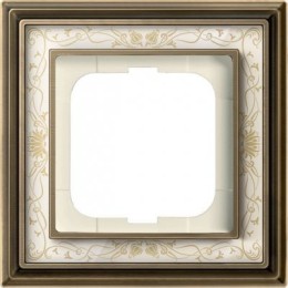 1754-0-4590 Рамка Dynasty Латунь античная, белая роспись 1-постовая ABB