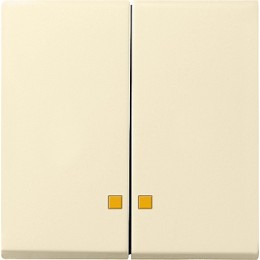 063101 Накладка двухклавишная с контрольными окнами Кремовый Gira