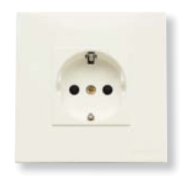 N2288.2 BL Розетка SCHUKO с заземлением, со шторками, в сборе, 16А / 250В, серия Zenit, цвет альпийский белый, ABB