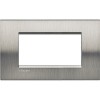 LNA4804ACS Рамка LivingLight Квадрат Фактурная сталь 4 модуля Bticino