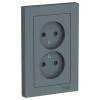 ATN000720 Atlasdesign Розетка двойная без заземления,16А, в сборе, Грифель Schneider Electric
