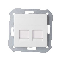 82009-30 Адаптер со шторками на 2 коннектора UTP (RJ45), SYSTIMAX, S82 Detail, алюминий Simon