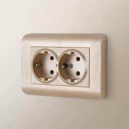 WL12-Frame-01-DBL Рамка для двойной розетки (шампань) Stream Werkel a041873