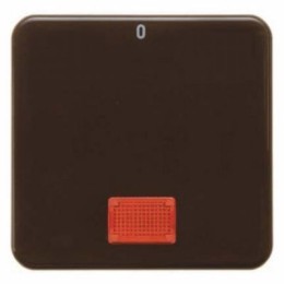 155801 Клавиша с красной линзой и надписью "0" цвет: коричневый, с блеском Влагозащищенный скрытый монтаж IP44 Berker