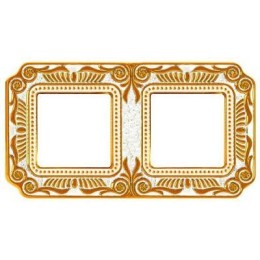 FD01362OP Рамка Firenze Gold White Patina 2-постовая Fede