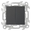 2450398-038 Двухклавишный выключатель, графит Simon 24