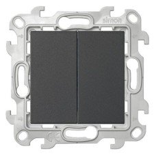2450398-038 Двухклавишный выключатель, графит Simon 24 2450398-038 Двухклавишный выключатель, графит Simon 24