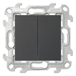 2450398-038 Двухклавишный выключатель, графит Simon 24