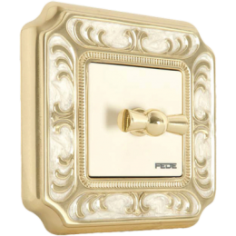 FD01351OPEN Рамка Smalto Italiano Siena Жемчужно-белый 1-постовая Fede