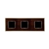 FD01313WOB Рамка Vintage Wood Wenge / Bright gold 3-постовая Fede