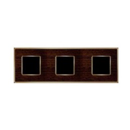 FD01313WOB Рамка Vintage Wood Wenge / Bright gold 3-постовая Fede