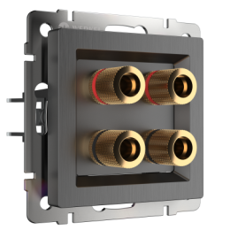 WL04-AUDIOx4 Акустическая розетка (графит рифленый) Antik Werkel a046595