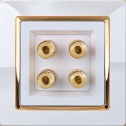 WL03-Frame-01-white-GD Рамка на 1 пост (белый/золото) Snabb Werkel a035252