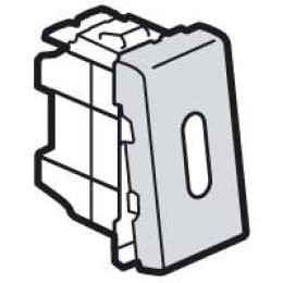 079202 Mosaic Переключатель 10AХ с индикатором 1м алюминий Legrand