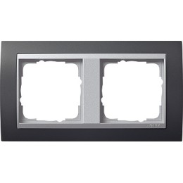 021281 Рамка Event Черный / Алюминий 2-постовая Gira
