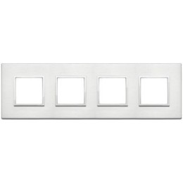 21669.01 Рамка Eikon Evo Бриллиантовый алюминий 8 модулей Vimar