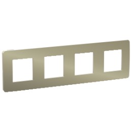 NU280851 Рамка Unica Studio Metal Бронза / Бежевый 4-постовая Schneider Electric