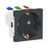 NU305754 Розетка с зазем., со штор., с быстроз. клем., 16А 250В, 2мод Антрацит Schneider Electric