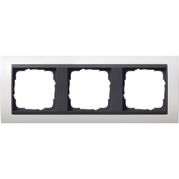 021307 Рамка Event Белый матовый / Черный 3-постовая Gira
