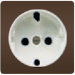 FD04335MK Обрамление розетки 2к+з,цвет moka, бел. FEDE