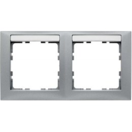 10229959 Рамка с полем для надписей S.1 Алюминий матовый 2-постовая Berker