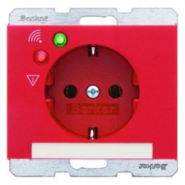 41527115 Штепсельная розетка SCHUKO с защитой от перенапряжения цвет: красный, с блеском K.1/K.5 Berker