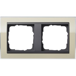0212778 Рамка Event Clear Песочный / Черный 2-постовая Gira