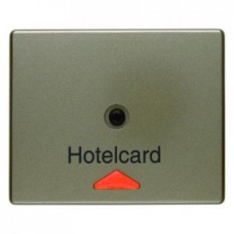 16419011 Hакладка карточного выключателя для гостиниц с оттиском и красной линзой цвет: светло-бронзовый, лак Arsys Berker