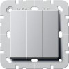 012803 Трехклавишный перелючатель с самовозвратом 10А/250В в сборе Белый Gira