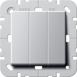 012803 Трехклавишный перелючатель с самовозвратом 10А/250В в сборе Белый Gira