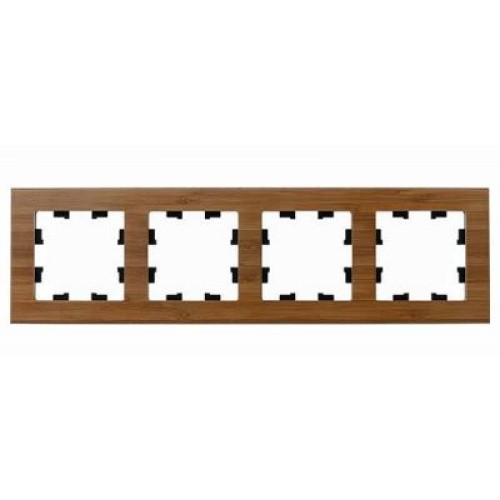 ATN353204 Рамка четверная Schneider Electric Atlasdesign Nature, дерево бамбук