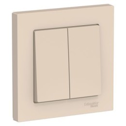 ATN000252 Atlasdesign 2-клавишный Выключатель, сх.5, 10АХ, в сборе, Бежевый Schneider Electric