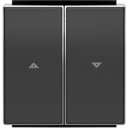 8544 NS Клавиша для механизмов управления жалюзи 2х клав с маркировкой Чёрный бархат , ABB