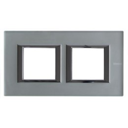 HA4802M2HVSA Рамка Axolute Квадрат Матовое стекло 2+2 модуля Bticino