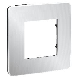 NU280256 Рамка Unica Studio Metal Хром / Антрацит 1-постовая Schneider Electric