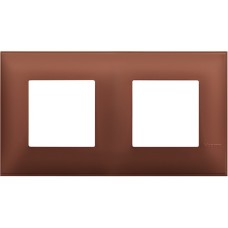 Рамка на 2 поста немецкий стандарт - 4 модуля. Цвет Сиена мягкий. Bticino серия CLASSIA. R4802M2SF Рамка на 2 поста немецкий стандарт - 4 модуля. Цвет Сиена мягкий. Bticino серия CLASSIA. R4802M2SF