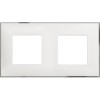 Рамка на 2 поста немецкий стандарт - 4 модуля. Цвет Белый хром. Bticino серия CLASSIA. R4802M2WR