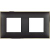Рамка на 2 поста немецкий стандарт - 4 модуля. Цвет Чёрный золото. Bticino серия CLASSIA. R4802M2BD
