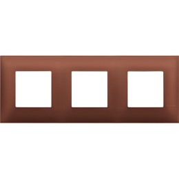 Рамка на 3 поста немецкий стандарт - 6 модулей. Цвет Сиена мягкий. Bticino серия CLASSIA. R4802M3SF