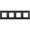Рамка на 4 поста немецкий стандарт - 8 модулей. Цвет Чёрный сатин. Bticino серия CLASSIA. R4802M4BG