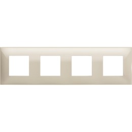 Рамка на 4 поста немецкий стандарт - 8 модулей. Цвет Кремовый. Bticino серия CLASSIA. R4802M4CR
