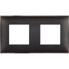 Рамка на 2 поста немецкий стандарт - 4 модуля. Цвет Чёрный никель. Bticino серия CLASSIA. R4802M2BH