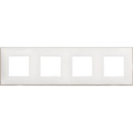 Рамка на 4 поста немецкий стандарт - 8 модулей. Цвет Белый сатин. Bticino серия CLASSIA. R4802M4WS