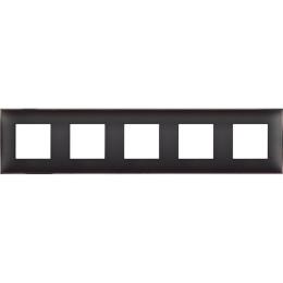 Рамка на 5 постов немецкий стандарт - 10 модулей. Цвет Чёрный никель. Bticino серия CLASSIA. R4802M5BH
