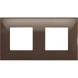 Рамка на 2 поста немецкий стандарт - 4 модуля. Цвет Мокка. Bticino серия CLASSIA. R4802M2MK