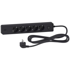 ST945U3B UNICA EXTEND удлинитель 5 розеток 2К+З, кабель 3м, 2 USB, ЧЁРНЫЙ ST945U3B UNICA EXTEND удлинитель 5 розеток 2К+З, кабель 3м, 2 USB, ЧЁРНЫЙ