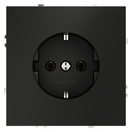  VLS040108 Розетка S70, с заземлением, одинарная, безвинтовые клеммы, цвет - черный