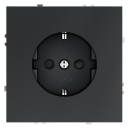  VLS040107 Розетка S70, с заземлением, одинарная, безвинтовые клеммы, цвет - графит